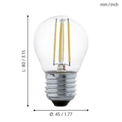 LED Крушка VINTAGE G45 E27/4W/230V 2700K - Eglo 11762