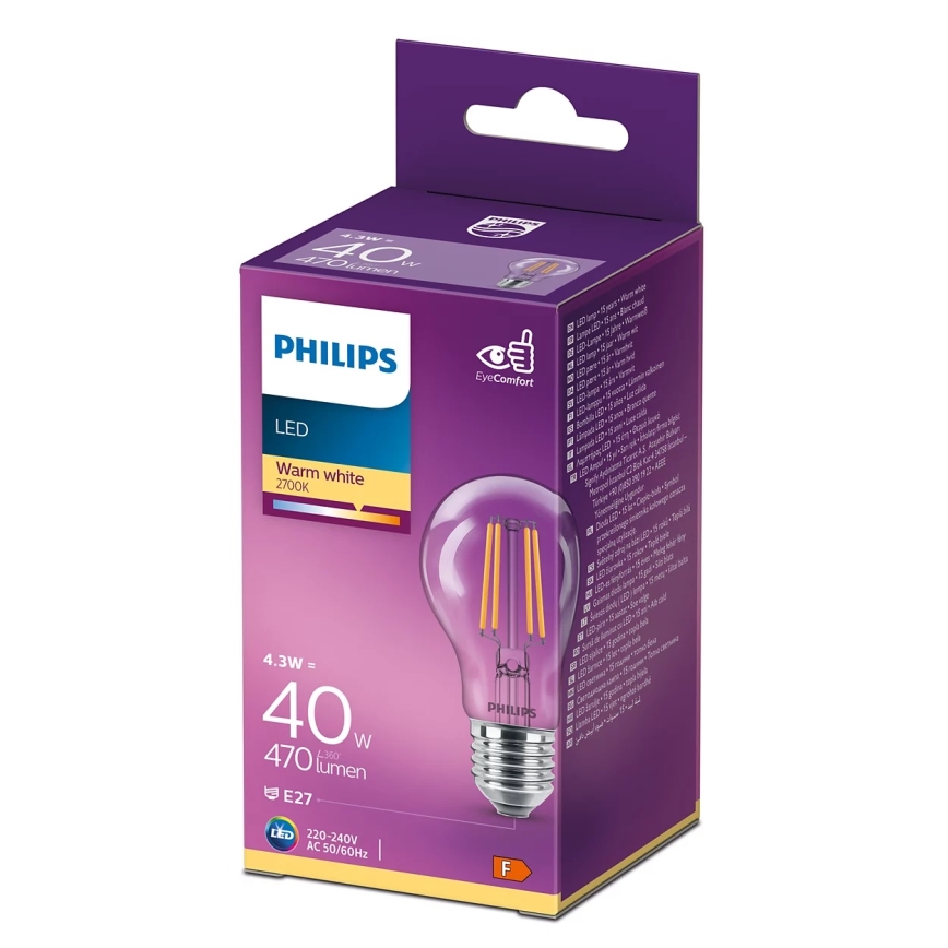 LED Крушка VINTAGE Philips A60 E27/4,3W/230V 2700K