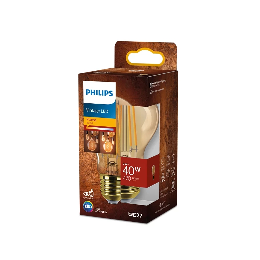 LED Крушка VINTAGE Philips A60 E27/7W/230V 1800K