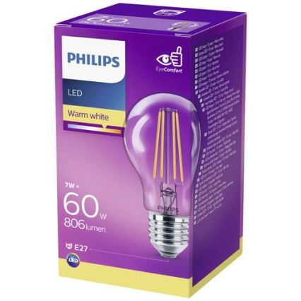 LED Крушка VINTAGE Philips A60 E27/7W/230V 2700K
