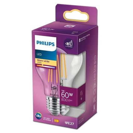 LED Крушка VINTAGE Philips A60 E27/7W/230V 2700K