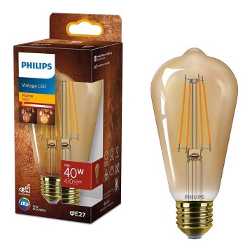 LED Крушка VINTAGE Philips ST64 E27/7W/230V 1800K