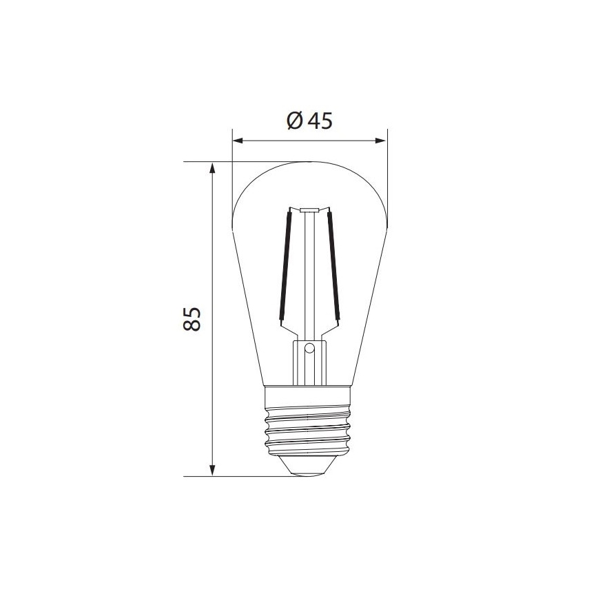 LED Крушка VINTAGE ST45 E27/1W/230V 3000K -  Brilagi