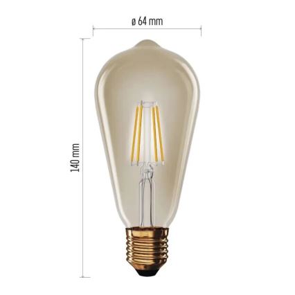 LED Крушка VINTAGE ST64 E27/4,5W/230V 2200K