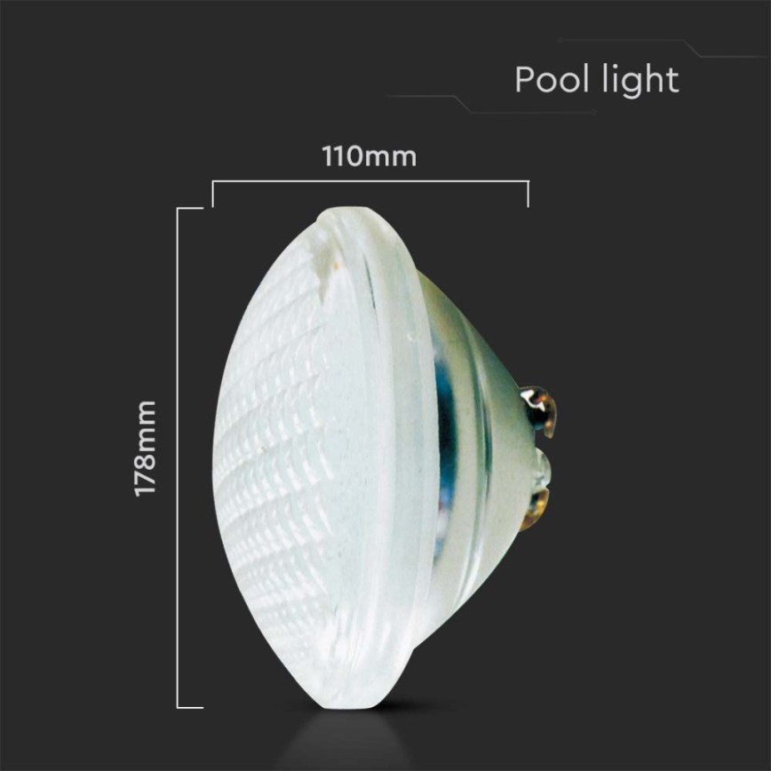 LED Крушка за плувен басейн LED/18W/12V IP68 6500K