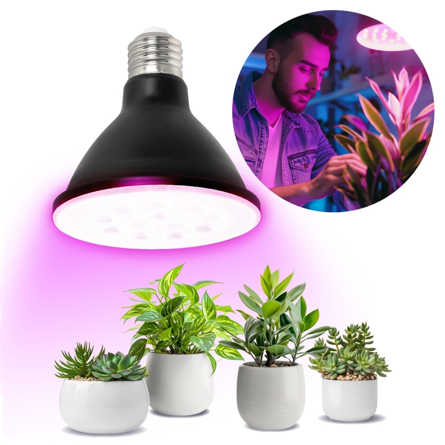 LED Крушка за растения VITABLOOM E27/9W/230V 1200K черен - Brilagi