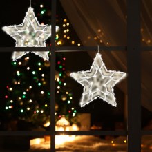 LED Коледна декорация за прозорец 35xLED/3xAA топло бяла