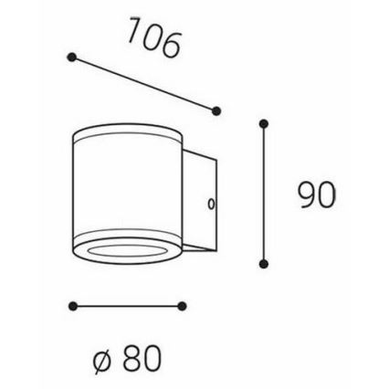 LED2 - Екстериорен аплик MIDO 1xGU10/50W/230V антрацит IP54