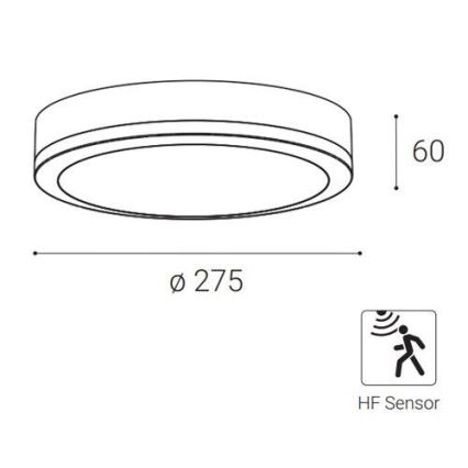 LED2 - Екстериорна LED лампа със сензор KERY LED/18W/230V IP65 черна