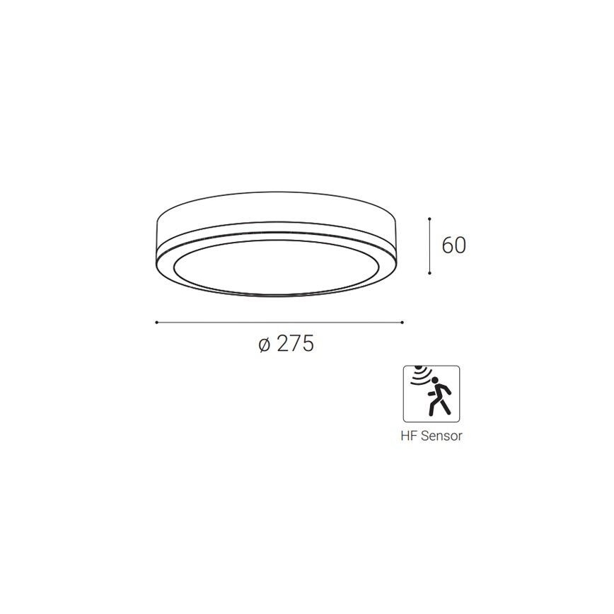 LED2 - Екстериорна LED лампа със сензор KERY LED/18W/230V IP65 черна