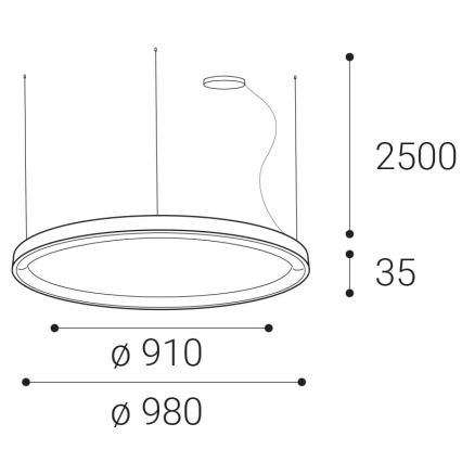 LED2 - LED Димируем пендел BELLA LED/80W/230V 3000K/4000K бял