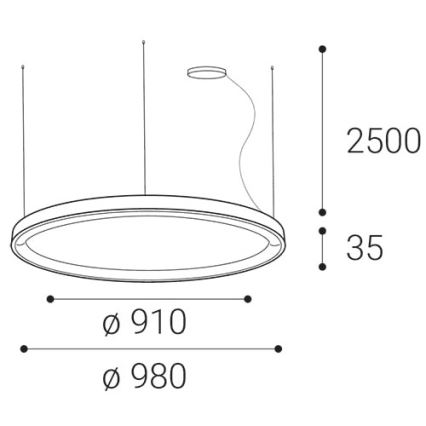 LED2 - LED Димируем пендел BELLA LED/80W/230V 3000K/4000K кафяв