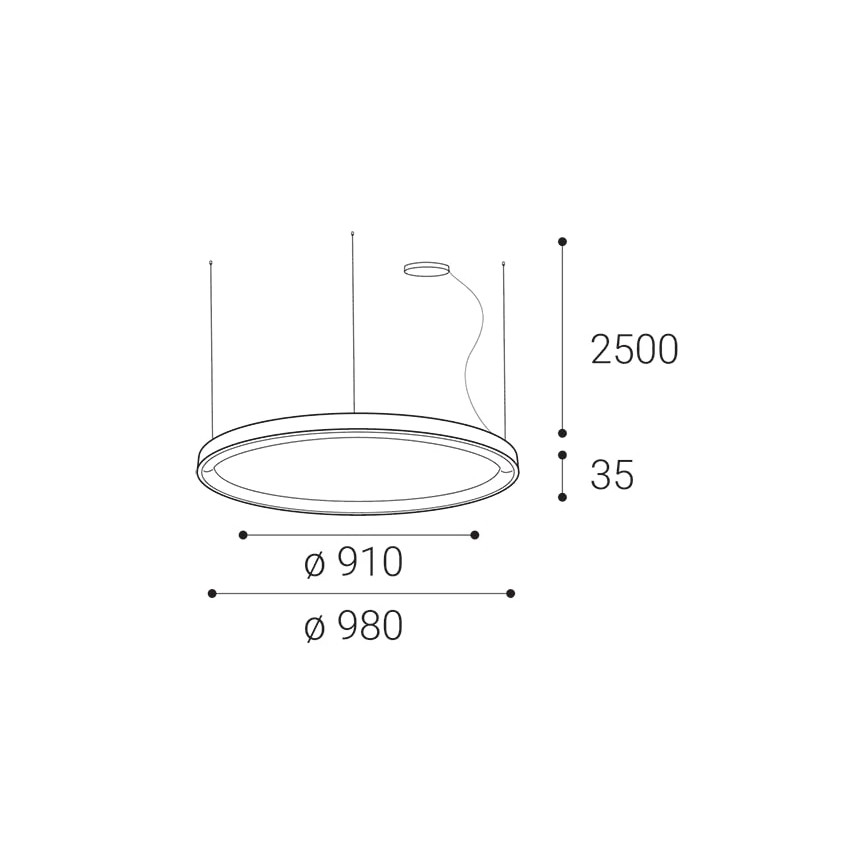 LED2 - LED Димируем пендел BELLA LED/80W/230V 3000K/4000K кафяв
