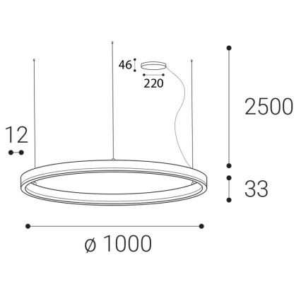 LED2 - LED Димируем пендел CIRCLE LED/80W/230V 3000K/4000K Ø 100 см бял