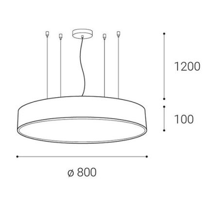 LED2 - LED Димируем пендел MONO LED/100W/230V 3000K/4000K черен