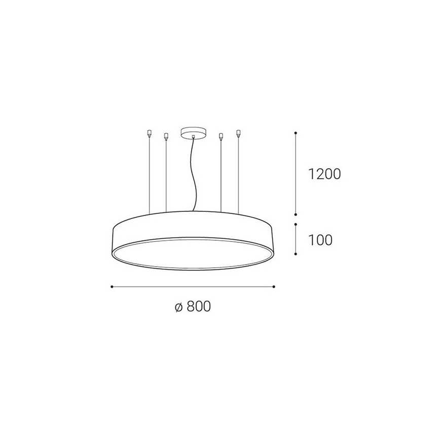 LED2 - LED Димируем пендел MONO LED/100W/230V 3000K/4000K черен