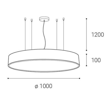 LED2 - LED Димируем пендел MONO LED/153W/230V 3000K/4000K бял