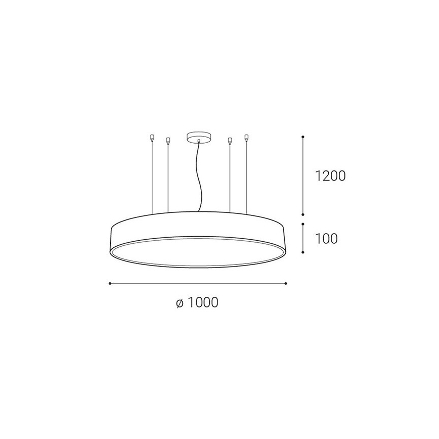 LED2 - LED Димируем пендел MONO LED/153W/230V 3000K/4000K бял