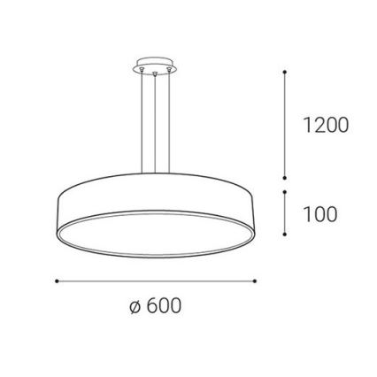 LED2 - LED Димируем пендел MONO LED/60W/230V 3000K/4000K бял