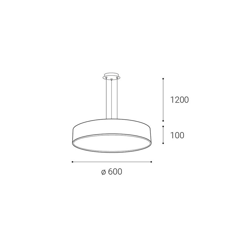 LED2 - LED Димируем пендел MONO LED/60W/230V 3000K/4000K бял
