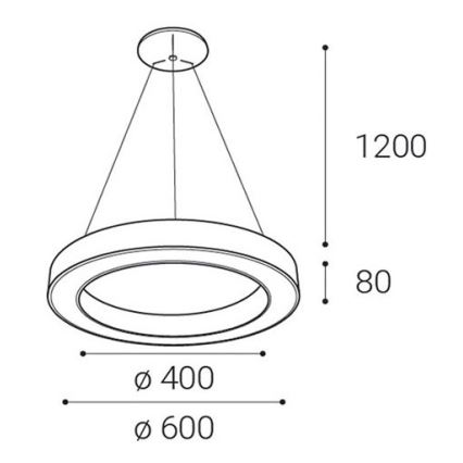 LED2 - LED Димируем пендел SATURN LED/50W/230V 3000K/4000K бял