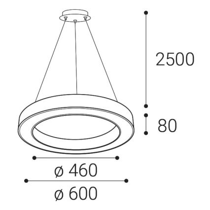 LED2 - LED Димируем пендел SATURN LED/50W/230V 3000K/4000K бял