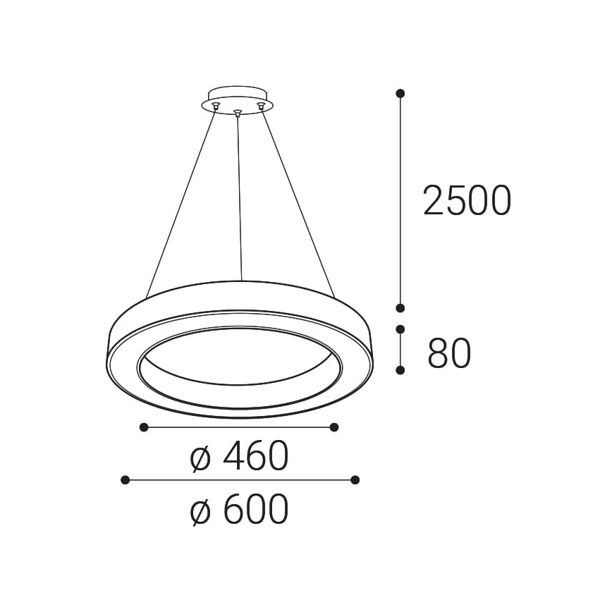 LED2 - LED Димируем пендел SATURN LED/50W/230V 3000K/4000K бял