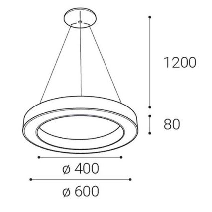 LED2 - LED Димируем пендел SATURN LED/50W/230V 3000K/4000K черен