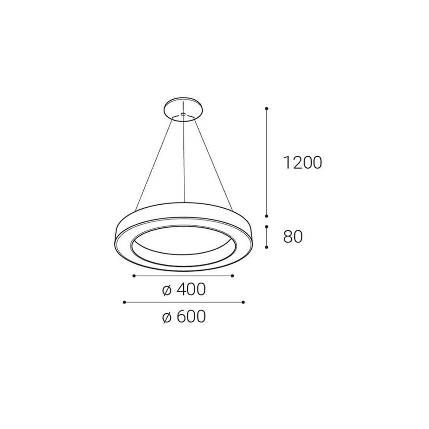 LED2 - LED Димируем пендел SATURN LED/50W/230V 3000K/4000K черен