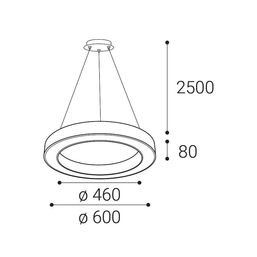 LED2 - LED Димируем пендел SATURN LED/50W/230V 3000K/4000K черен