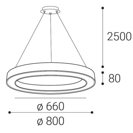 LED2 - LED Димируем пендел SATURN LED/60W/230V 3000K/4000K бял