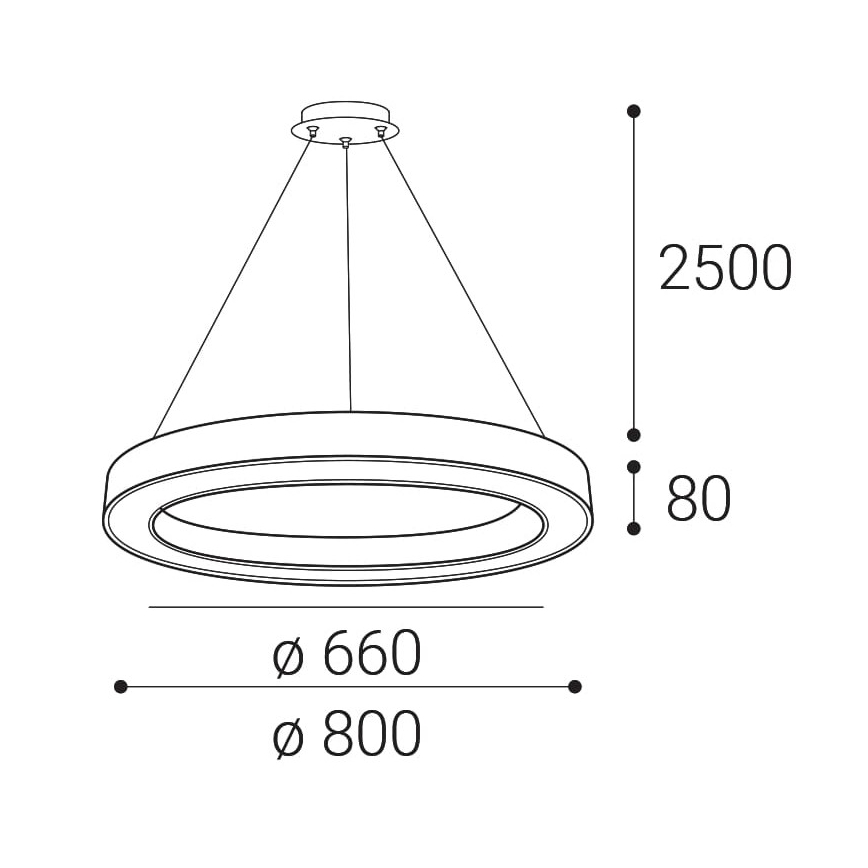 LED2 - LED Димируем пендел SATURN LED/60W/230V 3000K/4000K бял