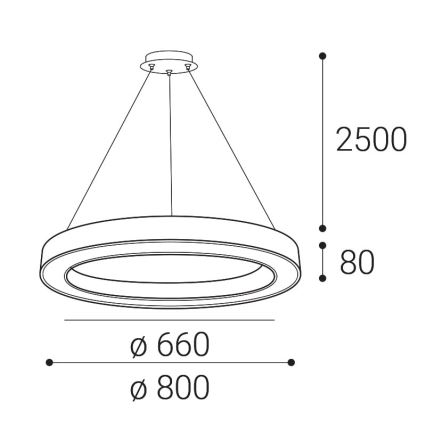 LED2 - LED Димируем пендел SATURN LED/60W/230V 3000K/4000K черен