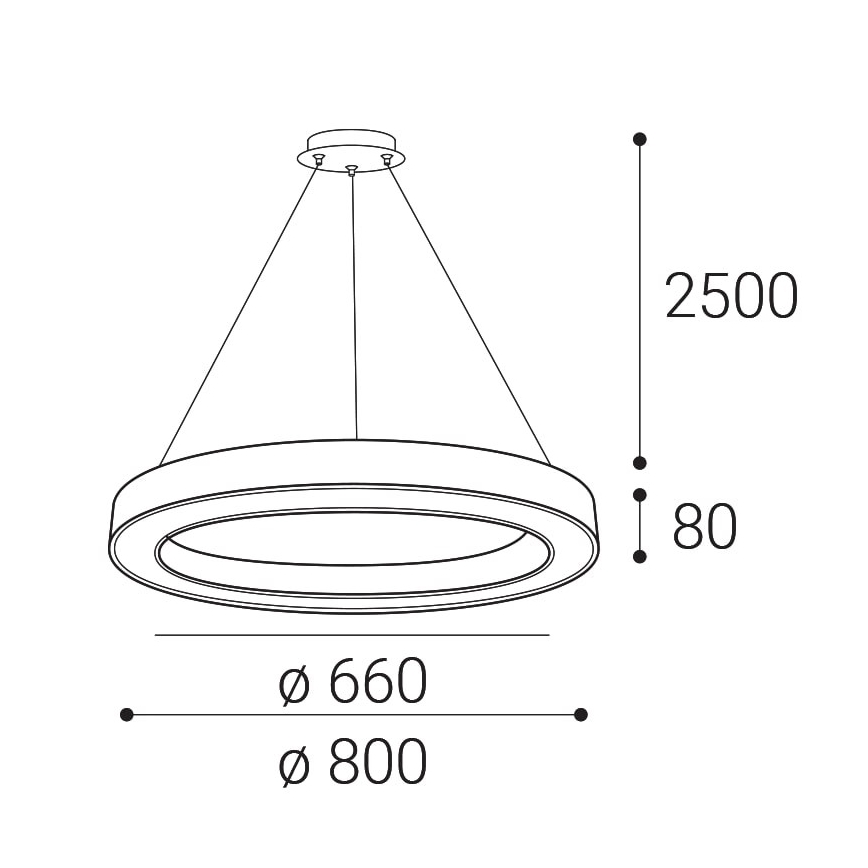 LED2 - LED Димируем пендел SATURN LED/60W/230V 3000K/4000K черен