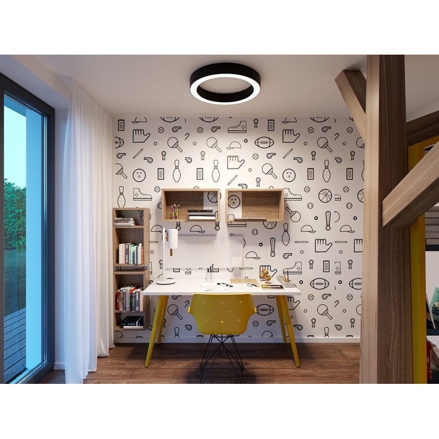 LED2 - LED Димируем плафон SATURN LED/50W/230V 3000K/4000K черен