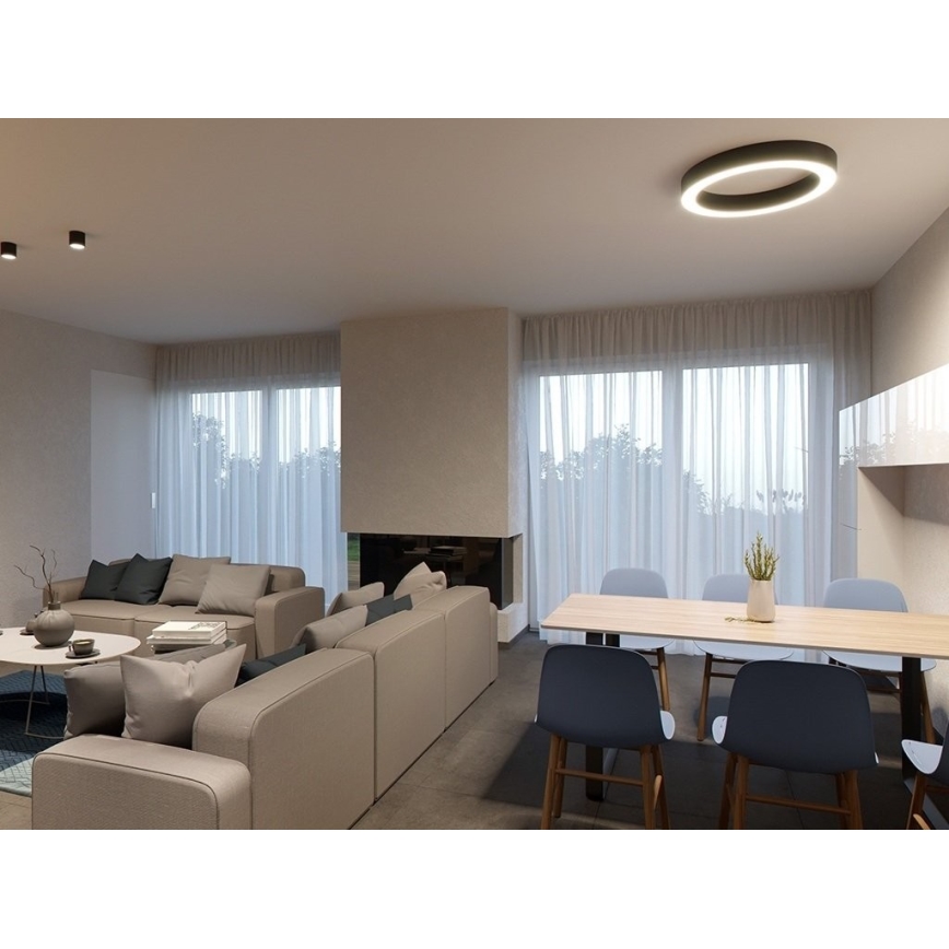 LED2 - LED Димируем плафон SATURN LED/50W/230V 3000K/4000K черен