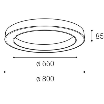LED2 - LED Димируем плафон SATURN LED/60W/230V 3000K/4000K черен