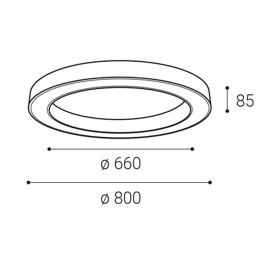 LED2 - LED Димируем плафон SATURN LED/60W/230V 3000K/4000K черен