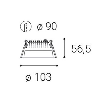 LED2 - LED Димируема лампа за вграждане в баня ZETA LED/10W/230V 3000K IP44