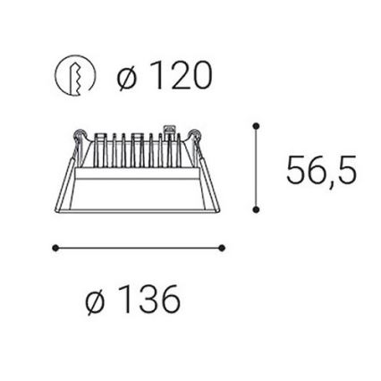 LED2 - LED Димируема лампа за вграждане в баня ZETA LED/15W/230V 4000K IP44