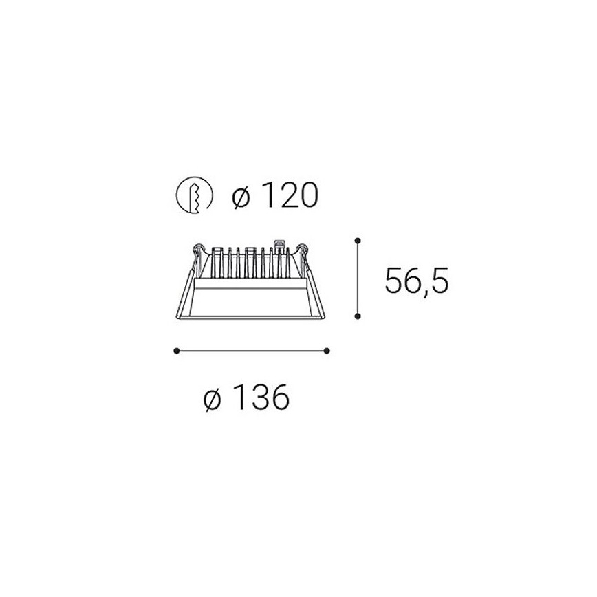 LED2 - LED Димируема лампа за вграждане в баня ZETA LED/15W/230V 4000K IP44