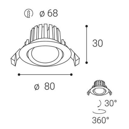 LED2 - LED Димируема луничка за баня MAX LED/8W/230V 3000K IP65