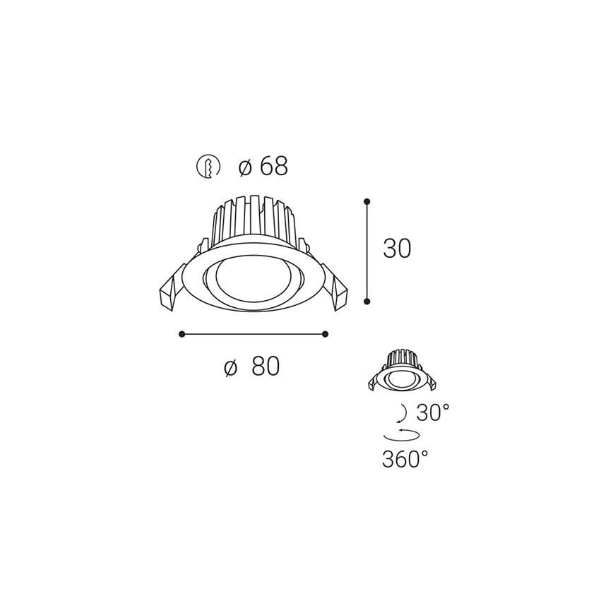 LED2 - LED Димируема луничка за баня MAX LED/8W/230V 3000K IP65