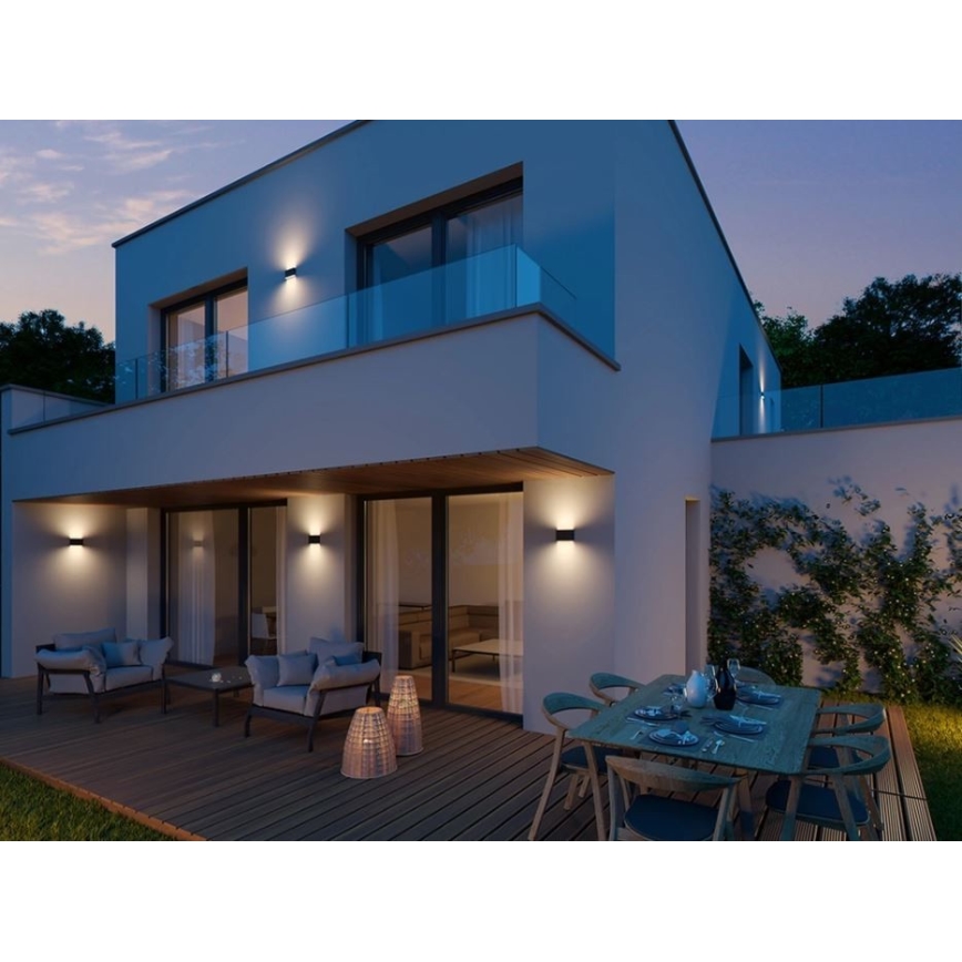 LED2 - LED Екстериорен аплик FLAT 2xLED/3W/230V антрацит IP54