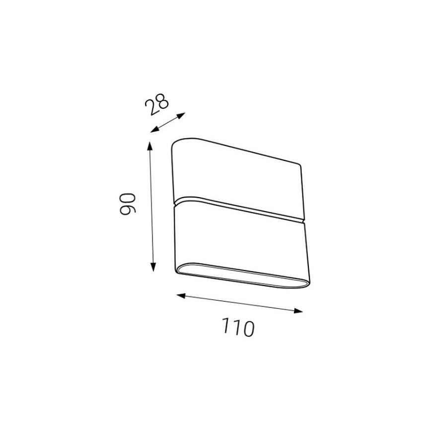 LED2 - LED Екстериорен аплик FLAT 2xLED/3W/230V антрацит IP54