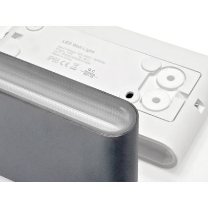 LED2 - LED Екстериорен аплик FLAT 2xLED/3W/230V IP65 3000K/4000K/5700K черен