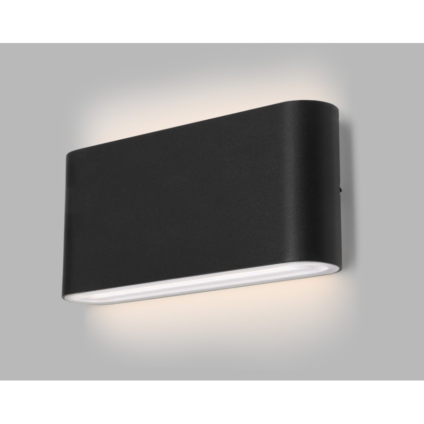 LED2 - LED Екстериорен аплик FLAT 2xLED/5W/230V IP65 3000K/4000K/5700K черен