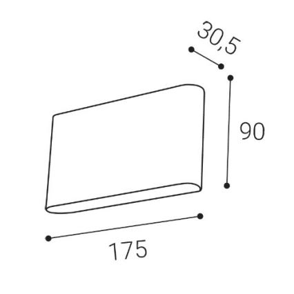 LED2 - LED Екстериорен аплик FLAT 2xLED/5W/230V IP65 3000K/4000K/5700K черен