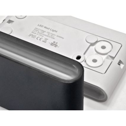 LED2 - LED Екстериорен аплик FLAT 2xLED/5W/230V IP65 3000K/4000K/5700K черен