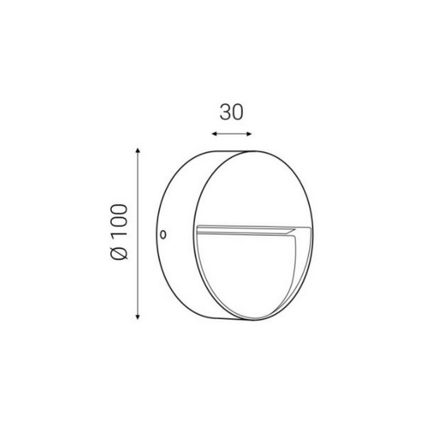 LED2 - LED Екстериорен аплик STEP ON LED/3W/230V IP54